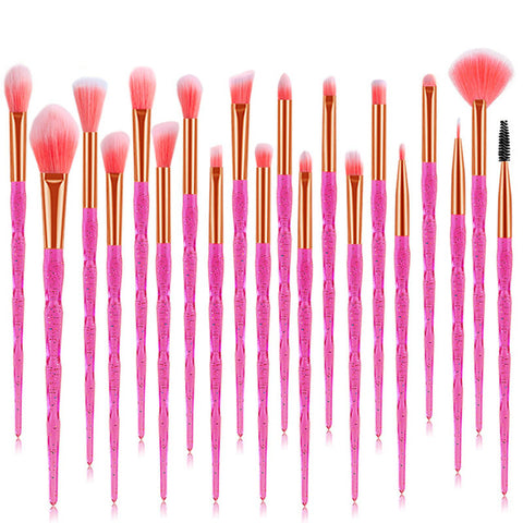 20Pcs Diamond Makeup Brushes Set Beauty Make Up Brush Tool Cosmetic Powder Foundation Blending Eye Shadow Eyebrow Eyelash Brush