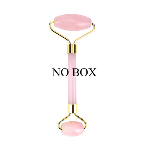 Portable Face Lift Massager Crystal Roller Set Facial Massage Jade Roller Natural Rose Quartz Stone Beauty Roller Tool Girl Gift