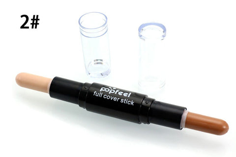 Face Foundation Creamy Double-ended 2 in1 Contour Stick Brand Eye Concealer Stick Facial Makeup Mineral Contour Concealer ZHB-2#