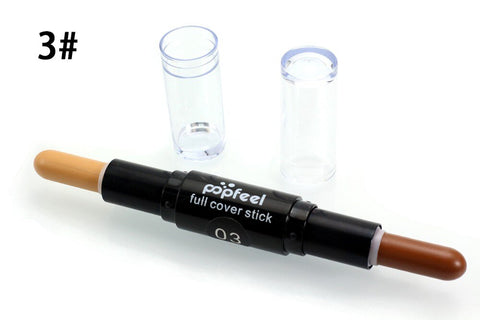 Face Foundation Creamy Double-ended 2 in1 Contour Stick Brand Eye Concealer Stick Facial Makeup Mineral Contour Concealer ZHB-2#