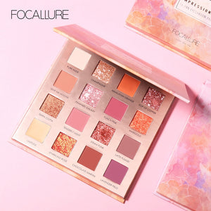 FOCALLURE 16 colors Sunrise Glitter Eyeshadow palette easy to wear Matte pigmented Eye shadow powder Eyeshadow pallete