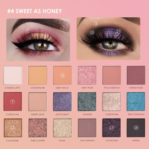 FOCALLURE 18 Colors Eyeshadow Pallete Easy To Wear Glitter Eye Makeup Long-lasting Matte Eye Shadow Cosmetic