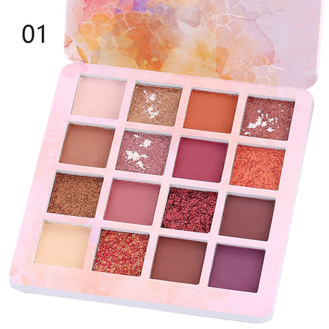 16 Color Matte Eyeshadow Pallete Waterproof Nude Eye Shadow Palette Professional Shimmer Glitter Eyeshadow Makeup Pigment