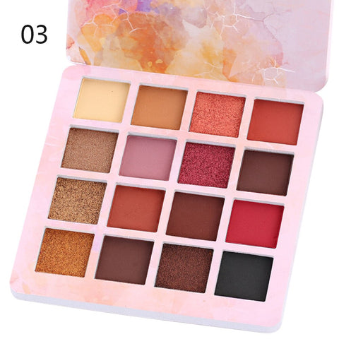 16 Color Matte Eyeshadow Pallete Waterproof Nude Eye Shadow Palette Professional Shimmer Glitter Eyeshadow Makeup Pigment