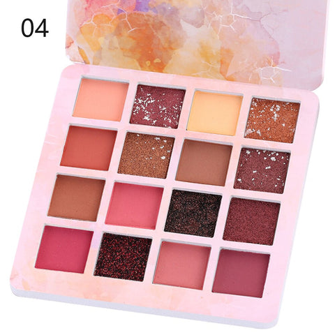 16 Color Matte Eyeshadow Pallete Waterproof Nude Eye Shadow Palette Professional Shimmer Glitter Eyeshadow Makeup Pigment