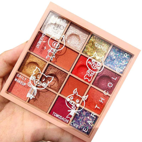 16 Colors New Cute Glitter Eyeshadow Pallete Shimmer Waterproof Diamond Shadows Palette Eye Make Up Eye Shadow