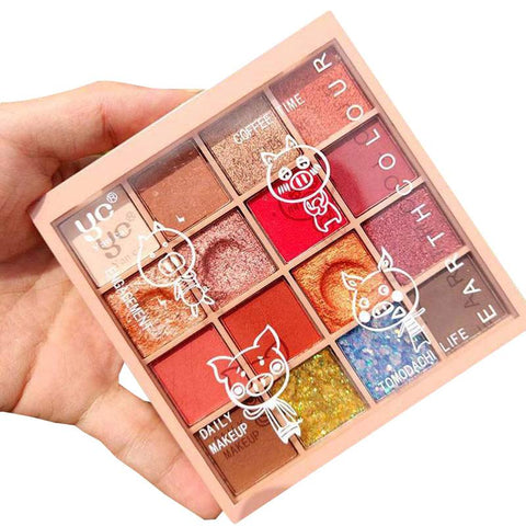 16 Colors New Cute Glitter Eyeshadow Pallete Shimmer Waterproof Diamond Shadows Palette Eye Make Up Eye Shadow