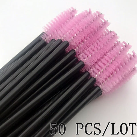 50 Pcs Eyelash Brushes Makeups Brushes Disposable Mascara Wands Applicator Eye lashes Cosmetic Brush Maquiagem Cilio Makeup Tool