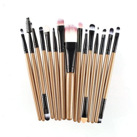 15pcs/set Makeup Brushes Sets Kit Eyelash Lip Foundation Powder Eye Shadow Brow Eyeliner Cosmetic Make Up Brush Beauty Tool