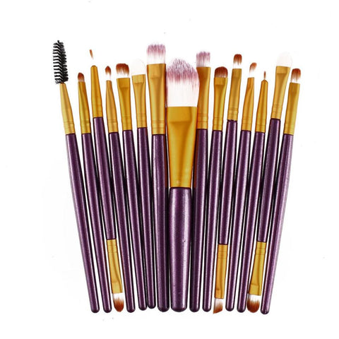 15pcs/set Makeup Brushes Sets Kit Eyelash Lip Foundation Powder Eye Shadow Brow Eyeliner Cosmetic Make Up Brush Beauty Tool