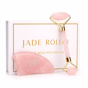 New Arrival Beauty Product Jade Roller For Face Gua Sha Kit For Skin Care Natural Rose Quartz Stone Beauty Roller Tool Girl Gift