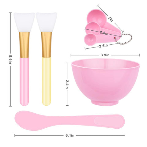 YBLNTEK Face Mask Bowl Set 5 in 1 DIY Facial Mask Mixing Bowl Brush Spoon Stick Headbands Tool Beauty Make up Set