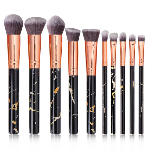 Makeup brushes 10Pcs set Professional Marble Shape brush good-looking Powder Foundation Eyeshadow Lip Eyeliner Blush Beauty tool