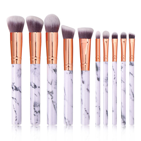 Makeup brushes 10Pcs set Professional Marble Shape brush good-looking Powder Foundation Eyeshadow Lip Eyeliner Blush Beauty tool