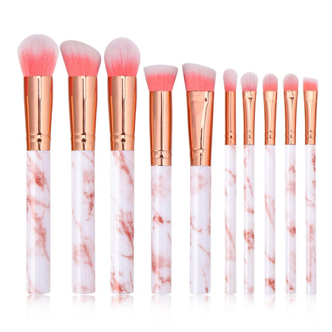 Makeup brushes 10Pcs set Professional Marble Shape brush good-looking Powder Foundation Eyeshadow Lip Eyeliner Blush Beauty tool