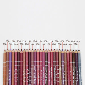 New Hot Beauty Makeup Snow White Lip Liner Dark Coffee Brown Black Rose Red Eyebrow Pencil Eyeliner 28 Colors single sale