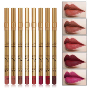 8 Colors Silky Matte Lip Liner Lipstick Set Long-lasting Waterproof Moisture Sexy Red Lipliner Stick Pencils Makeup Cosmetic