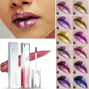 Pudaier New 18 Color Future Series Glitter Diamond Pearl Liquid Lip Gloss Metallic Shiny Waterproof Lipstick Sexy Cosmetics Lips