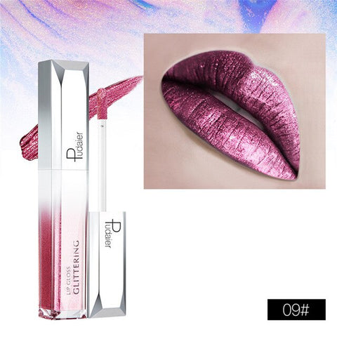 Pudaier New 18 Color Future Series Glitter Diamond Pearl Liquid Lip Gloss Metallic Shiny Waterproof Lipstick Sexy Cosmetics Lips