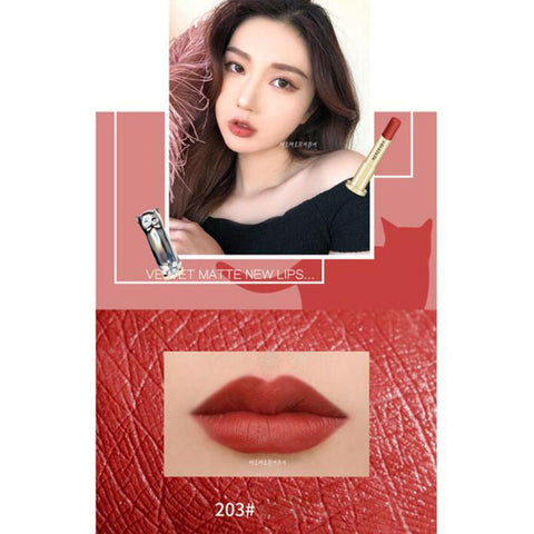 MENOW 6 Colors Cute Cat Shaped Matte Lipstick Long Lasting Lipsticks Cosmetics Velvet Red Waterproof Lipstick Nude Makeup Lip