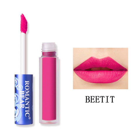 Romantic Bear Brand Makeup Lipstick Matte Batom Long Lasting labiales Rouge A Levre Mat Liquid Make up Matte Lip stick