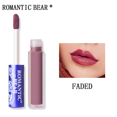 Romantic Bear Brand Makeup Lipstick Matte Batom Long Lasting labiales Rouge A Levre Mat Liquid Make up Matte Lip stick