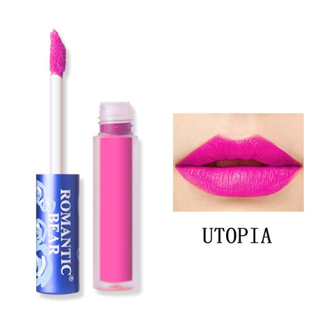 Romantic Bear Brand Makeup Lipstick Matte Batom Long Lasting labiales Rouge A Levre Mat Liquid Make up Matte Lip stick