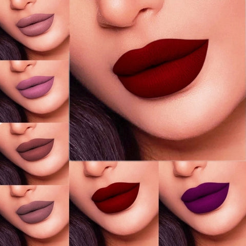 Matte Lipstick Long-lasting Make Up Red Matt Lip Nude Pink Purple Waterproof Velvet Women Lips Sexy Liquid Lipsticks