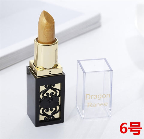 Brand Sexy Glitter Metallic Lipstick Lips Beauty Cosmetics Gold Red Lips Rouge A Levre Waterproof Pigment Nude Matte Lip Stick