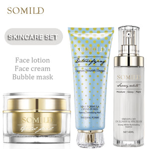 SOMILD Korean SkinCare Set Treatment Detox Bubble Mask Anti Aging Wrinkle Remove Face Cream Whitening Moisturizing Facial Lotion