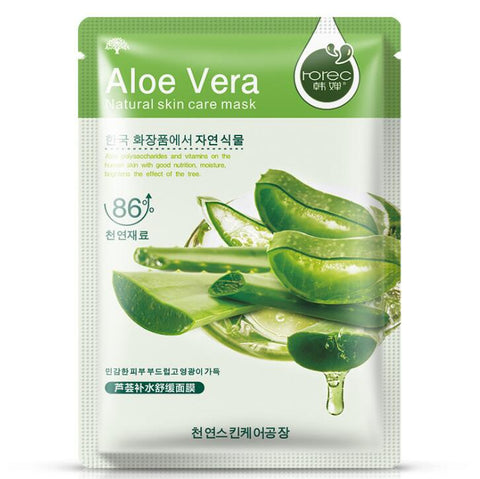 HanChan Facial Mask Plant Cosmetic SkinCare Beauty Moisturizing Oil Control Whitening Brighten Sheet Mask Aloe Honey Olives Mask