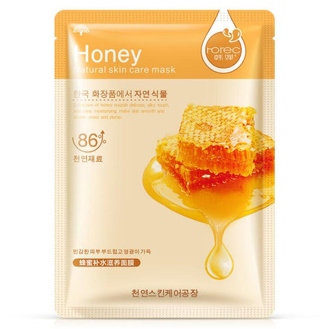 HanChan Facial Mask Plant Cosmetic SkinCare Beauty Moisturizing Oil Control Whitening Brighten Sheet Mask Aloe Honey Olives Mask