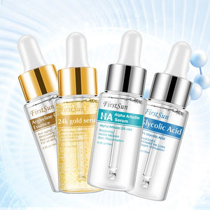 Skincare Set Alpha Arbutin 2% + HA Serum Skin Whitening + Glycolic Acid Serum + 24k Gold Six Peptide Serum Essence Anti Aging