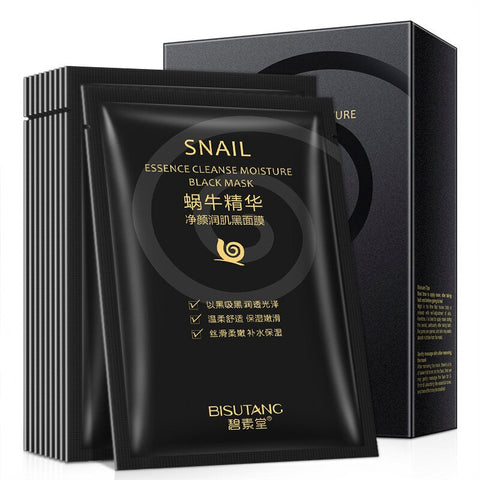 Snail Essence Net Facial Muscle Black Mask Moisturizing Exfoliating Skin Care Skincare Collagen Face Disposable