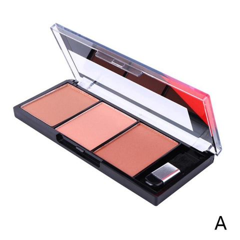 1PCS 3 Colors Rouge Face Blusher Powder Makeup Cheek Blusher Powder Minerals Palettes Blusher Brush Palette Brightening Cosmetic