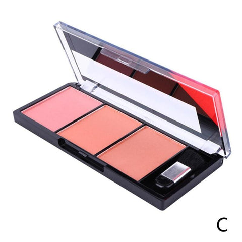 1PCS 3 Colors Rouge Face Blusher Powder Makeup Cheek Blusher Powder Minerals Palettes Blusher Brush Palette Brightening Cosmetic