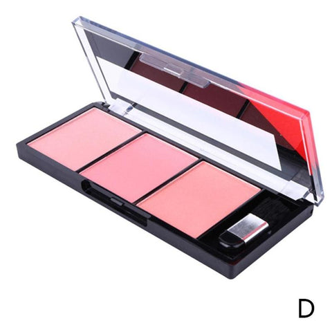 1PCS 3 Colors Rouge Face Blusher Powder Makeup Cheek Blusher Powder Minerals Palettes Blusher Brush Palette Brightening Cosmetic