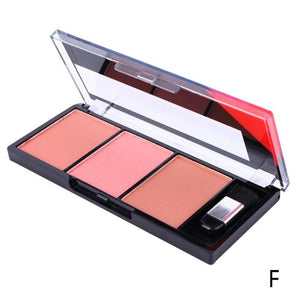 1PCS 3 Colors Rouge Face Blusher Powder Makeup Cheek Blusher Powder Minerals Palettes Blusher Brush Palette Brightening Cosmetic