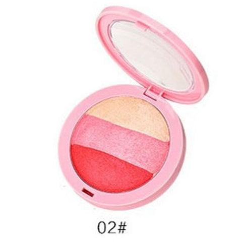 3 Colors BY NANDA Baked Blush Makeup Cosmetic Natural Baked Blusher Powder Palette Charming Cheek Color Make Up Face Blush