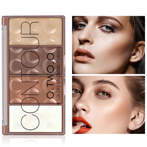 OTWOO 4 Color Face Shading Contour Foundation Powder Palette Baked Cheek Bronzer Blusher Face Base Cosmetics Makeup Kit  2020