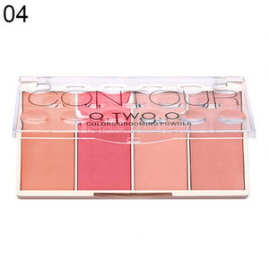 OTWOO 4 Color Face Shading Contour Foundation Powder Palette Baked Cheek Bronzer Blusher Face Base Cosmetics Makeup Kit  2020