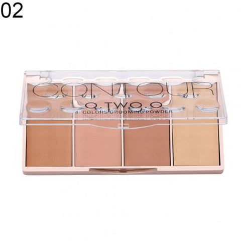 OTWOO 4 Color Face Shading Contour Foundation Powder Palette Baked Cheek Bronzer Blusher Face Base Cosmetics Makeup Kit  2020