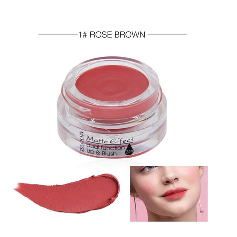 Matte Soft Lipstick Lip balm Blush Makeup Lipstick Cream Face Blusher Cheek Li Cream Blush