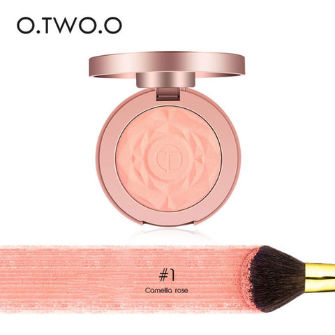 O.TWO.O Face Makeup Blush Powder Palette 6 Color Cheek Blusher Powder Minerals Palettes Blusher Brush Palette Natural Blush