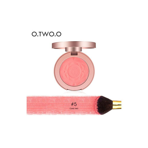 O.TWO.O Face Makeup Blush Powder Palette 6 Color Cheek Blusher Powder Minerals Palettes Blusher Brush Palette Natural Blush
