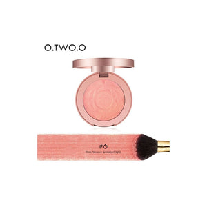 O.TWO.O Face Makeup Blush Powder Palette 6 Color Cheek Blusher Powder Minerals Palettes Blusher Brush Palette Natural Blush