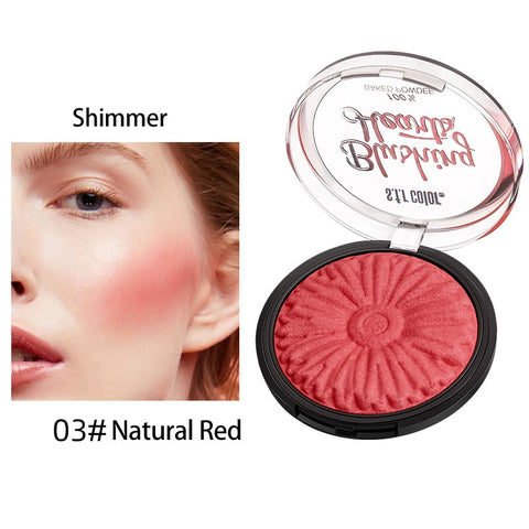 Blush Palette Oil Control Red Face Orange Pink Rouge Cheek Blusher Shimmer Baking Powder Korean Makeup