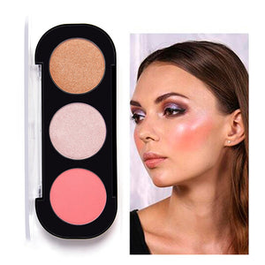 PERALICE Highlight One Disk 3 Color Pallete Peach Blush Makeup Powder Blush Cosmetic Contouring Blush Liquid Cheek Rouge Cream