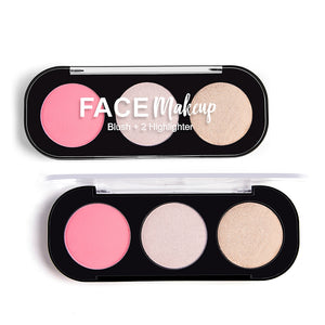 PERALICE Highlight One Disk 3 Color Pallete Peach Blush Makeup Powder Blush Cosmetic Contouring Blush Liquid Cheek Rouge Cream