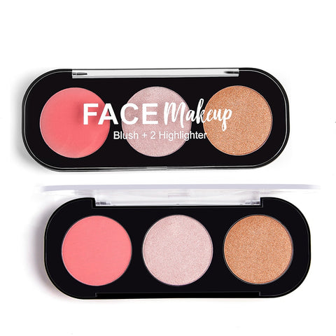 PERALICE Highlight One Disk 3 Color Pallete Peach Blush Makeup Powder Blush Cosmetic Contouring Blush Liquid Cheek Rouge Cream